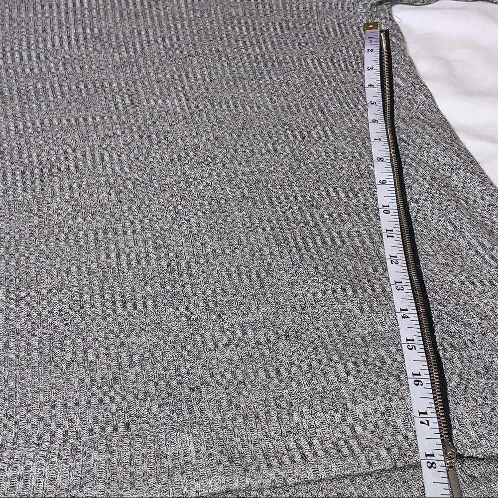 Rachel Roy Long Sleeve Zip Hem Textured High Low Pullover Sweater Top Gray 3X - Picture 12 of 13